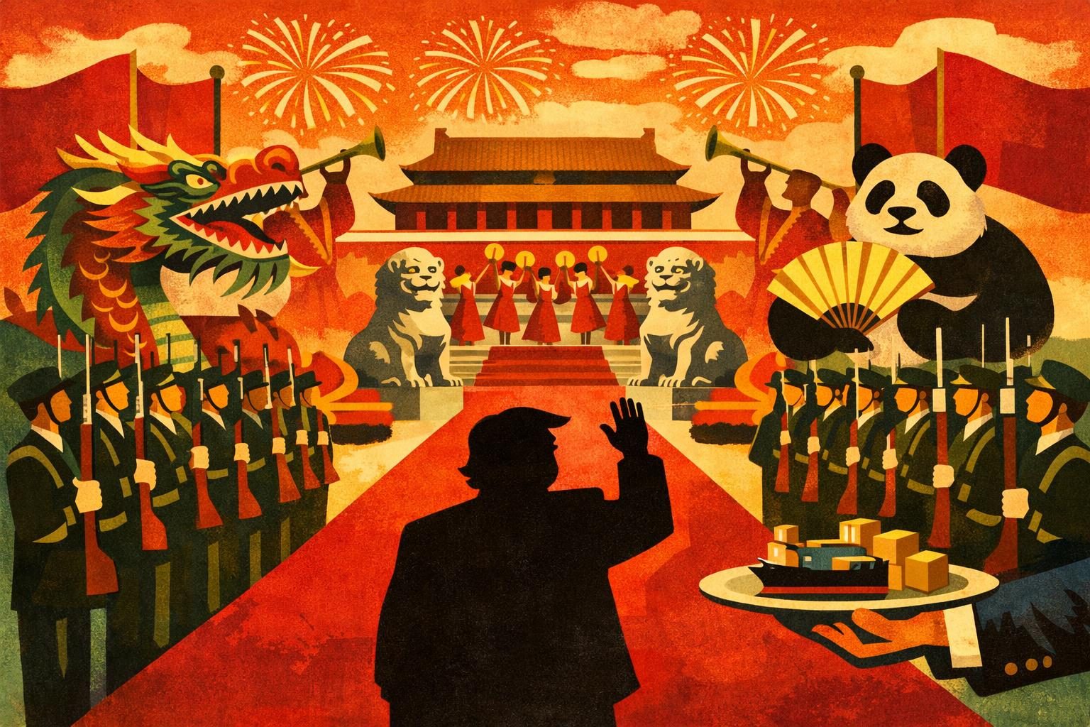 Trump heads to Beijing with ceremony doing part of the work