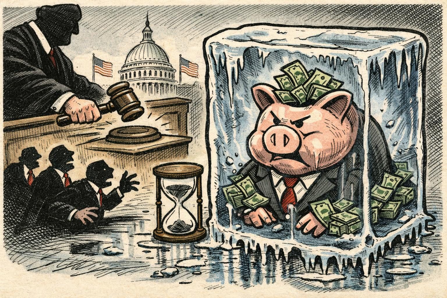 Judge keeps Trump&rsquo;s $1.8 billion grievance fund frozen