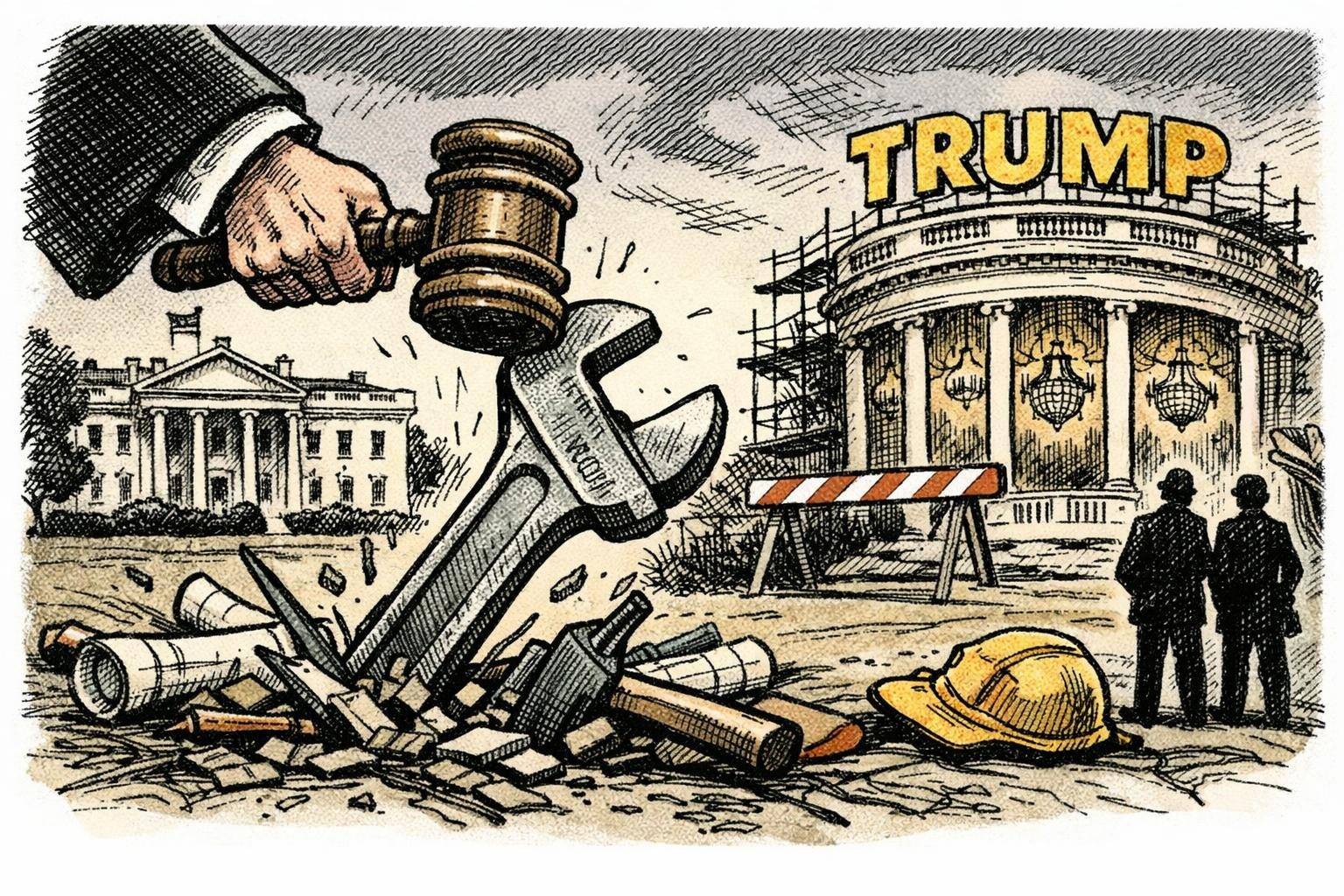 Appeals court throws a legal wrench into Trump&rsquo;s White House ballroom plan